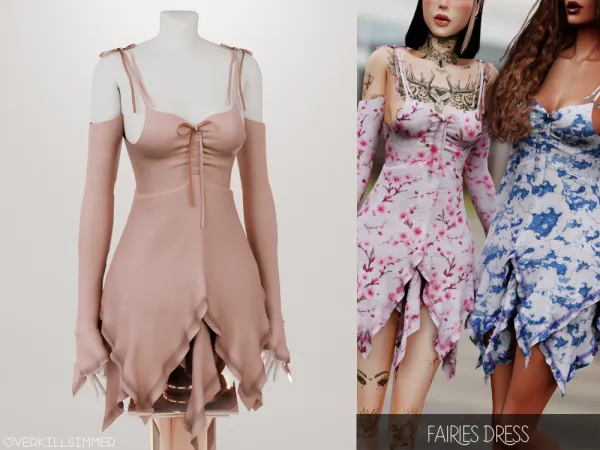 Mix Fairies dress by overkillsimmer - The Sims 4 Custom Content