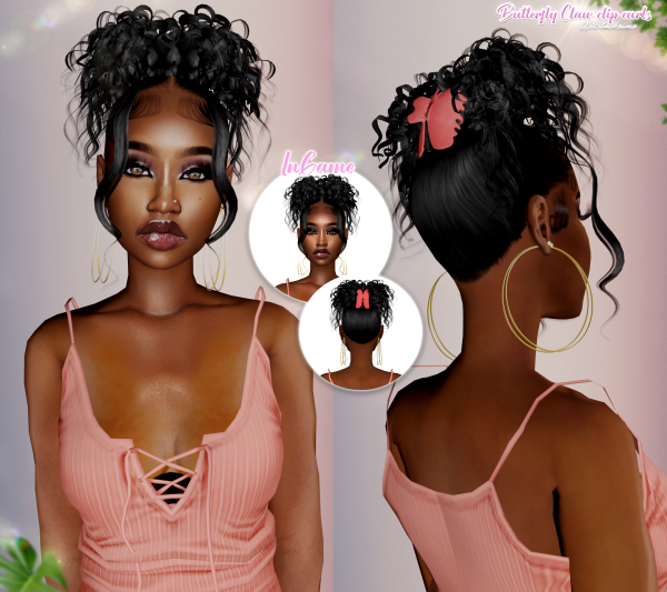 Alpha Butterfly Claw clip curls by simsfinds - The Sims 4 Custom Content