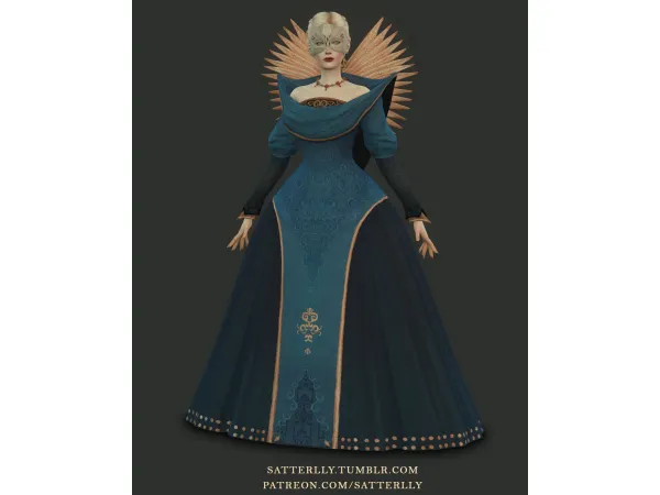 Maxis Match Dragon Age Inquisition Empress Celene Valmont I outfit by satterlly - The Sims 4 Custom Content
