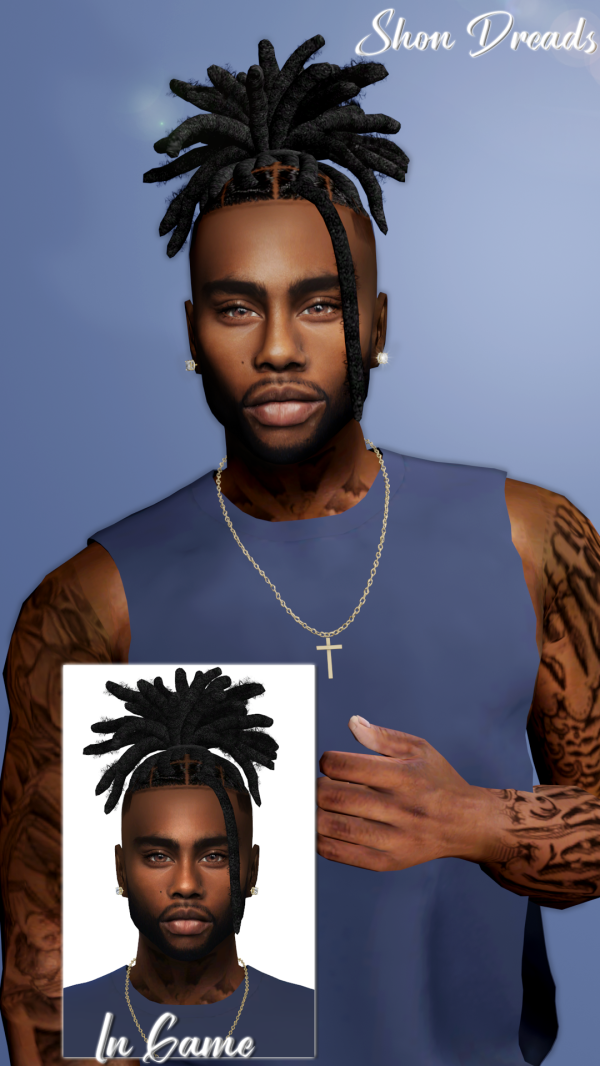 Alpha Shon Dreads by simsfinds - The Sims 4 Custom Content