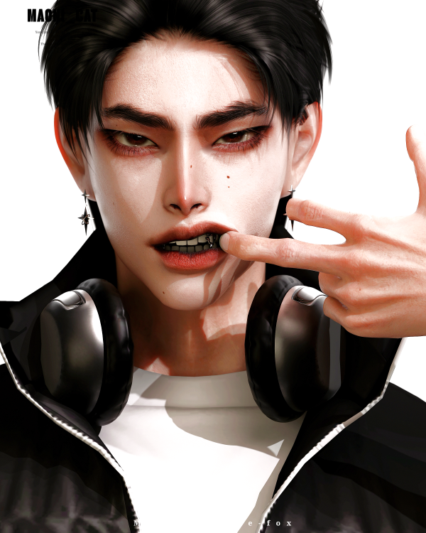 Alpha [Maoni cat] Silver Tooth Drill by simsfinds - The Sims 4 Custom Content