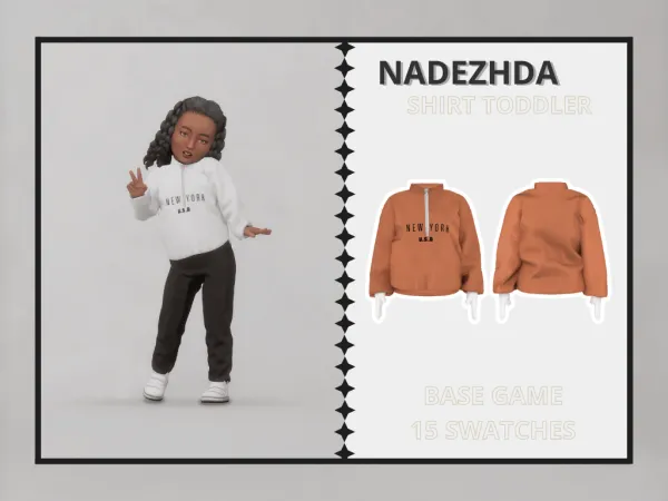 Alpha Nadezhda Shirt Toddler - The Sims 4 Custom Content