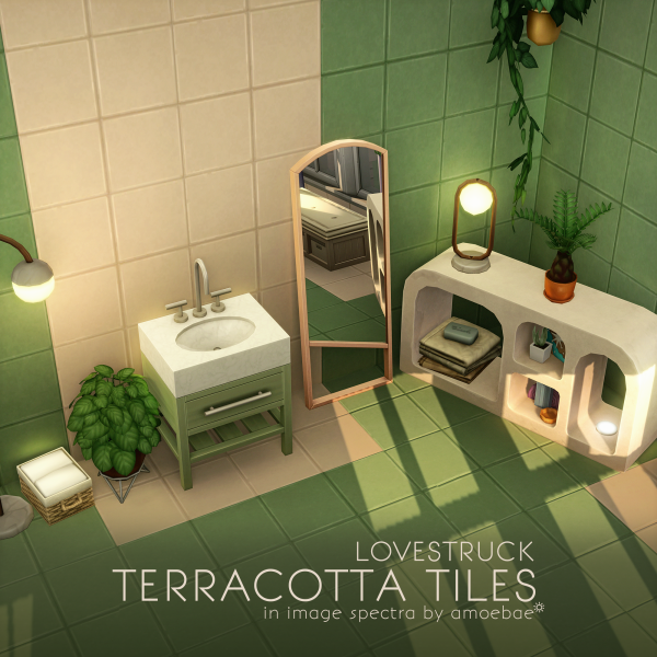 Maxis Match LOVESTRUCK TERRACOTTA TILES in Image Spectra by simsfinds - The Sims 4 Custom Content