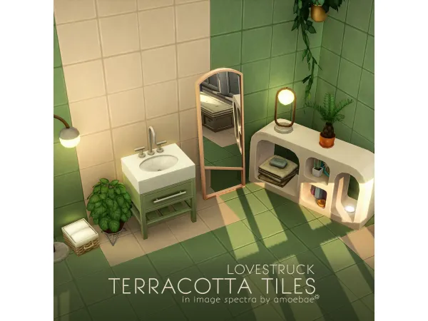 Maxis Match LOVESTRUCK TERRACOTTA TILES in Image Spectra by amoebae - The Sims 4 Custom Content