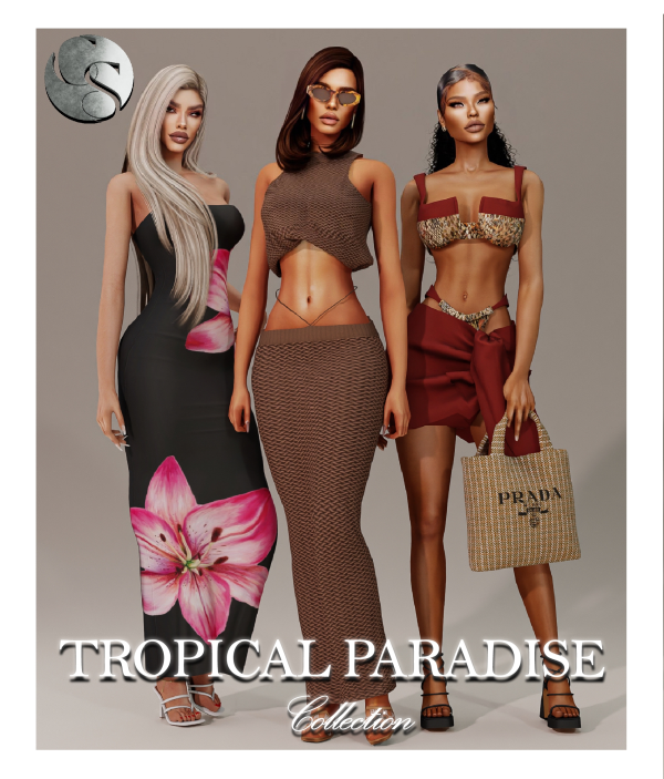 Alpha CAMUFLAJE Tropical Paradise Collection Teaser by simsfinds - The Sims 4 Custom Content