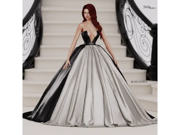 Alpha ROMA GOWN by Mably Store - The Sims 4 Custom Content