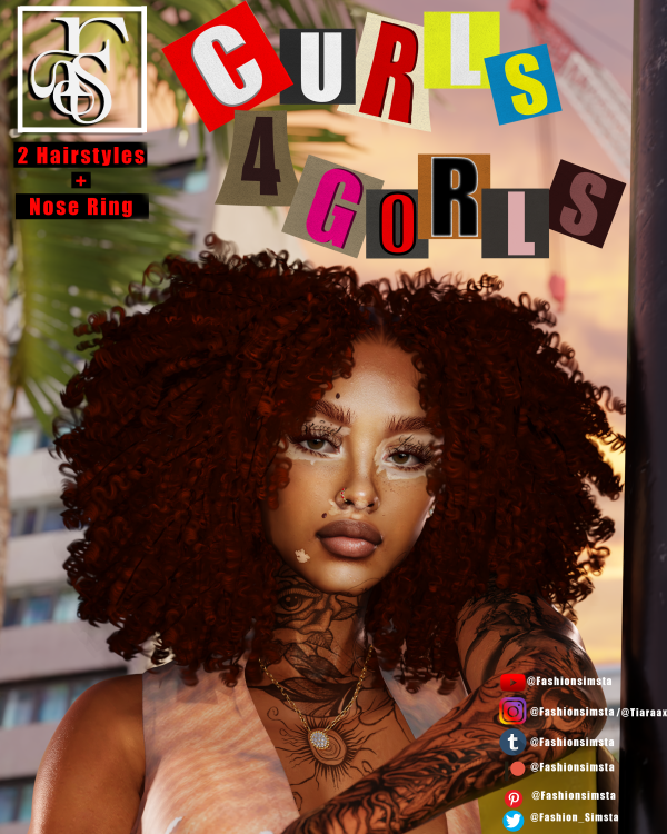 Alpha Curls 4 Gorls Nose Ring by simsfinds - The Sims 4 Custom Content