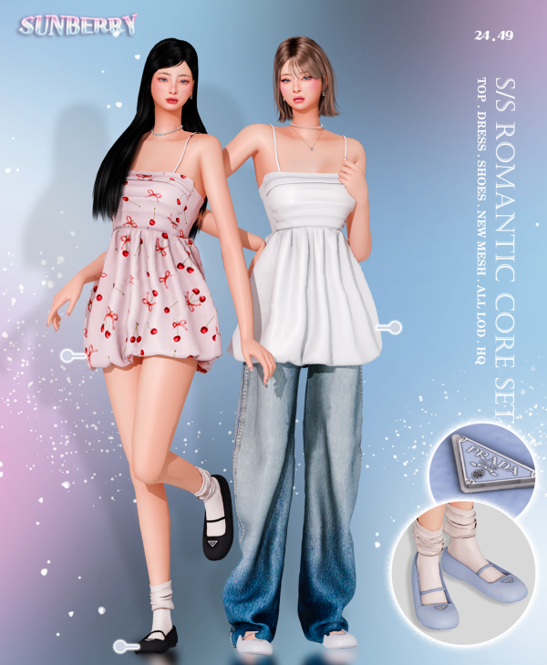 Alpha [SUNBERRY] SS Romantic Core SET by simsfinds - The Sims 4 Custom Content