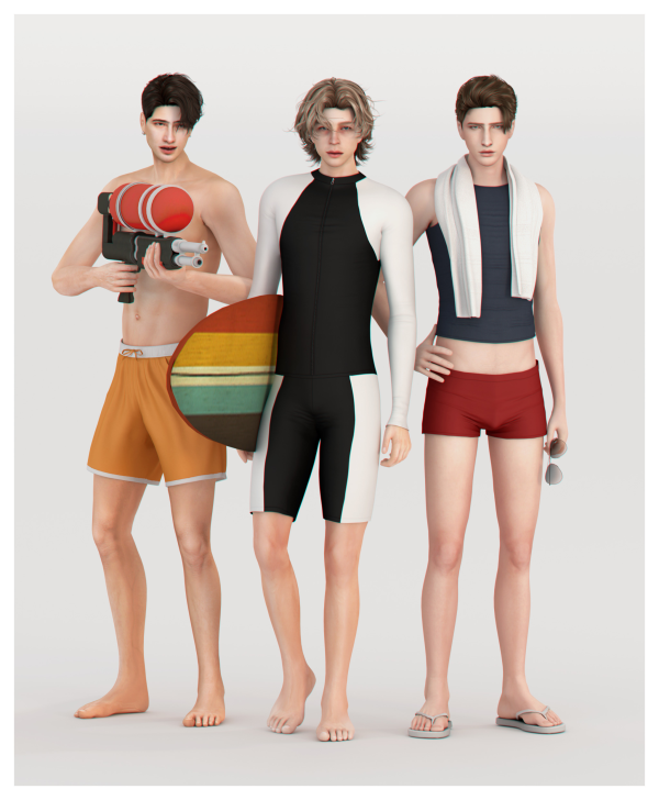 Alpha Summertide Boys Collection by simsfinds - The Sims 4 Custom Content