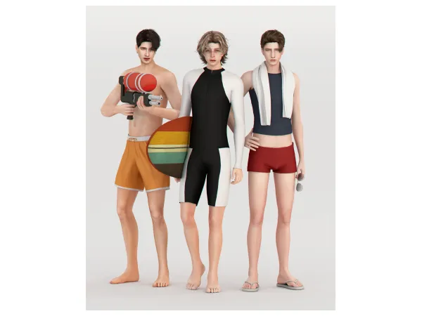 Alpha Summertide Boys Collection by BackTrack - The Sims 4 Custom Content