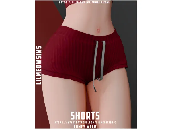 Alpha Comfy Wear Shorts by lilmeowsimss - The Sims 4 Custom Content