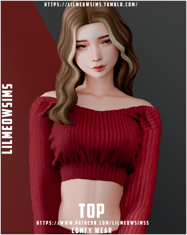 Alpha Comfy Wear Top by liilmeowsims - The Sims 4 Custom Content