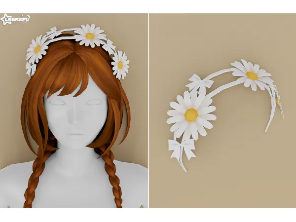 Maxis Match Spring Farm Daisy Headband by simsfinds - The Sims 4 Custom Content