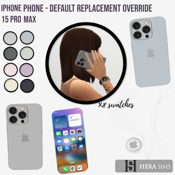 Alpha Iphone 15 Pro Max Phone default replacement by herasims4 - The Sims 4 Custom Content