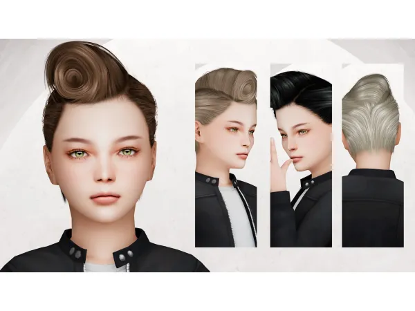Alpha Armand hairstyle child - The Sims 4 Custom Content