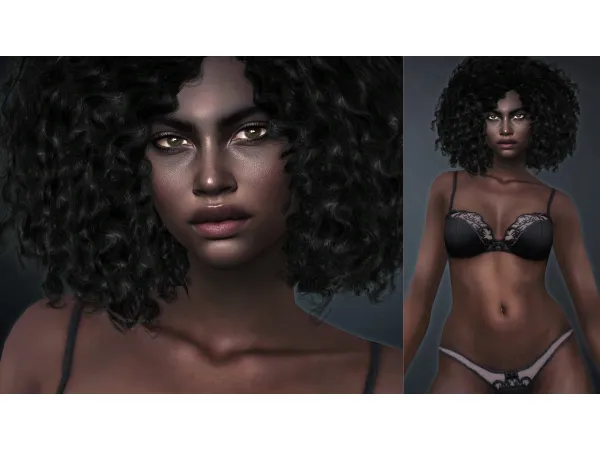 Alpha Audrey Skin Dark by Remussirion - The Sims 4 Custom Content