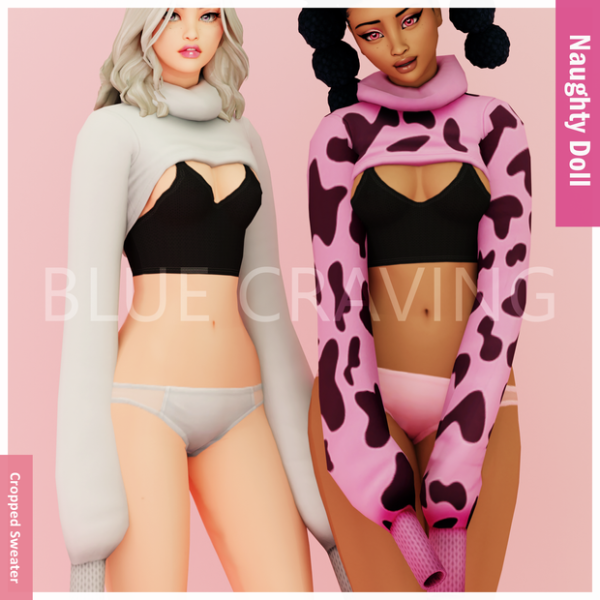 Mix Blue Craving Cropped Sweater by bluecraving - The Sims 4 Custom Content