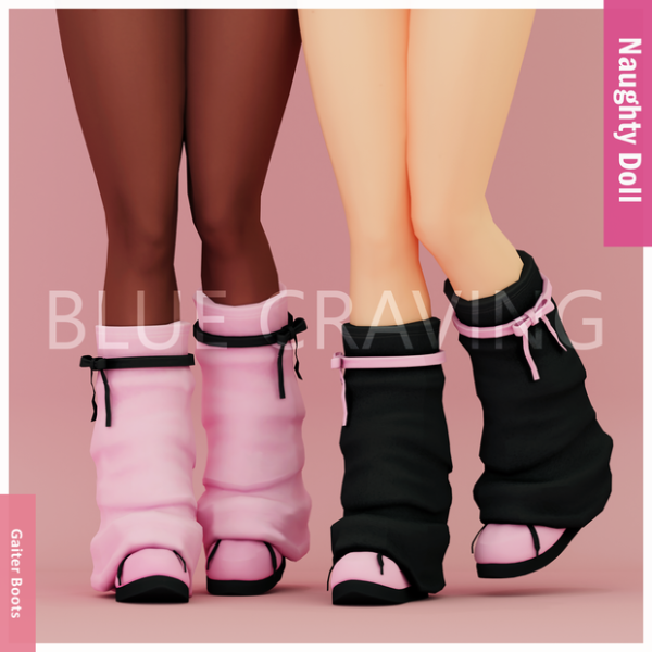 Mix Blue Craving Gaiter Boots by bluecraving - The Sims 4 Custom Content