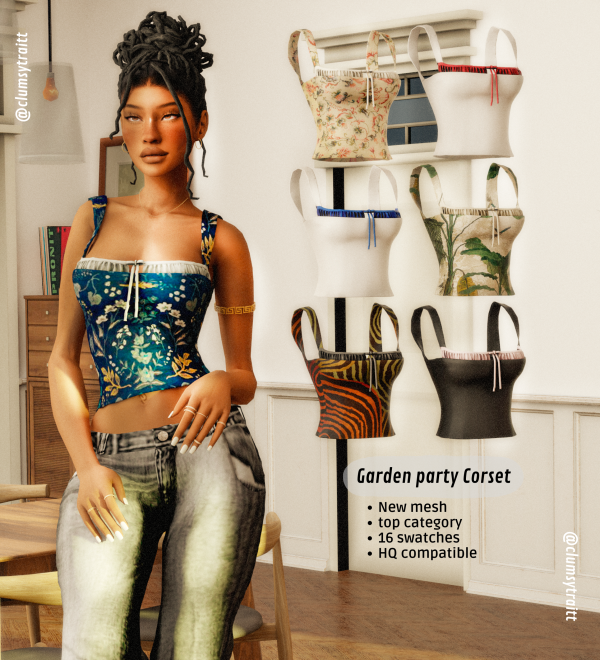 Alpha Garden party Corset by simsfinds - The Sims 4 Custom Content