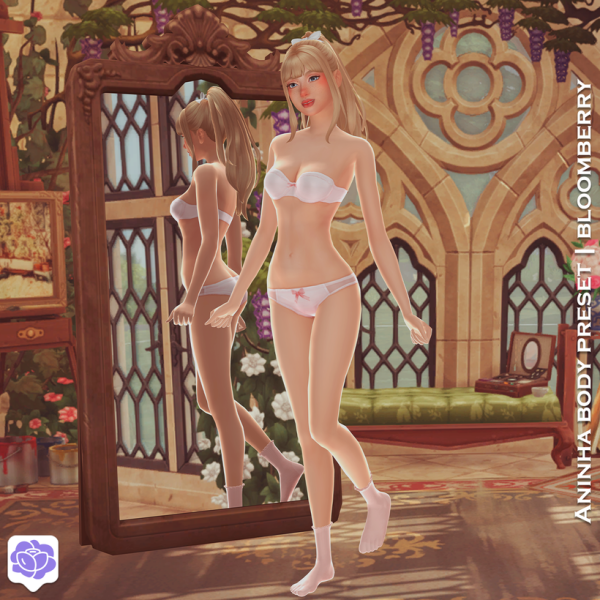 Mix [BLOOMBERRY] Aninha body preset by simsfinds - The Sims 4 Custom Content