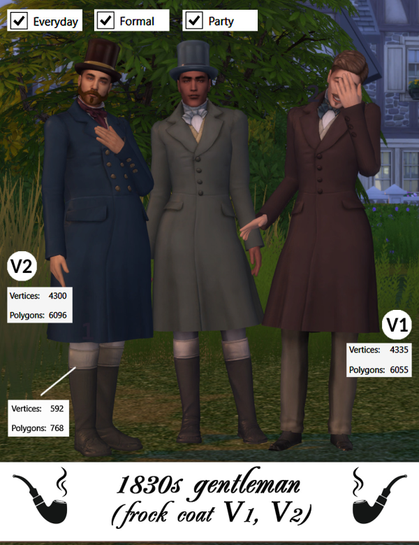 Maxis Match 1830s Gentleman Frock Coat by simsfinds - The Sims 4 Custom Content