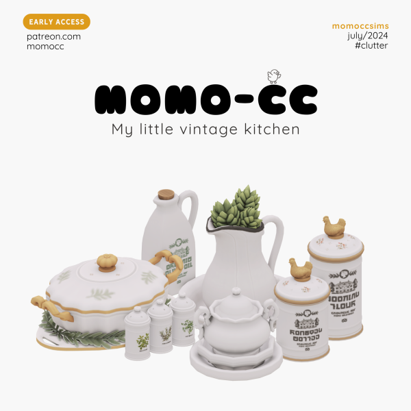 Maxis Match MOMOCC MY LITTLE VINTAGE KITCHEN by simsfinds - The Sims 4 Custom Content