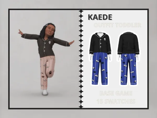 Alpha Kaede Pyjama Toddler by clarity-sims - The Sims 4 Custom Content