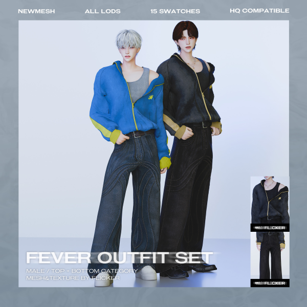 Alpha FEVER OUTFIT SET by simsfinds - The Sims 4 Custom Content