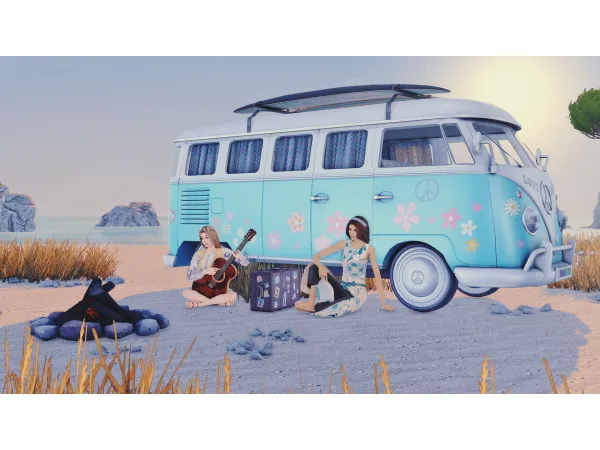 Mix Vintage Summer Vibes On the Road by modcollective - The Sims 4 Custom Content