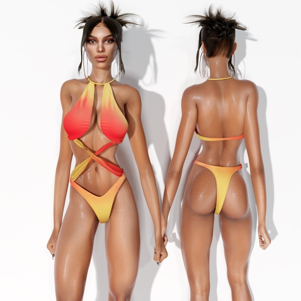 Alpha Plunging Cross Body Cut Out Swimsuit cool_content_star by cool_content_star - The Sims 4 Custom Content