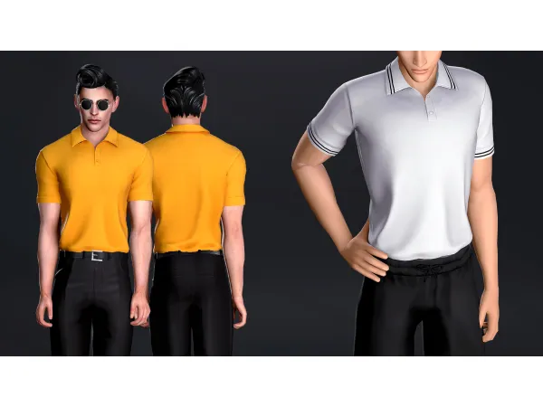 Alpha Vintage Summer James Polo Shirt by Oranos - The Sims 4 Custom Content