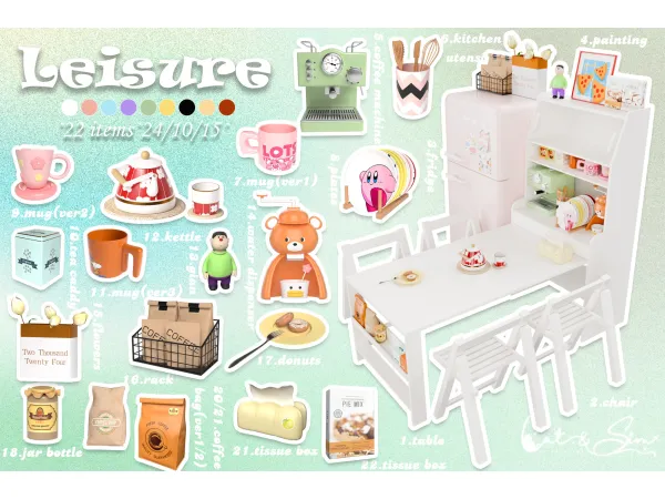 Mix [LANA] Leisure Set by simsfinds - The Sims 4 Custom Content