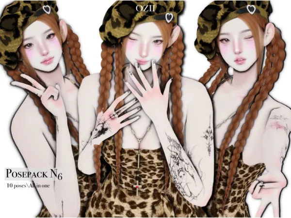 Mix [Ozii] Posepack N6 by simsfinds - The Sims 4 Custom Content