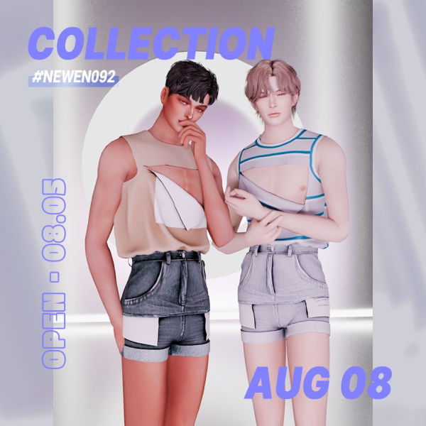 Alpha M CutOut Vest Collection Aug 08 Set 01 by simsfinds - The Sims 4 Custom Content