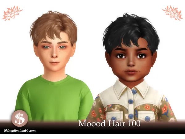 Alpha S4 Moood Hair 100 Retexture by shimydim - The Sims 4 Custom Content