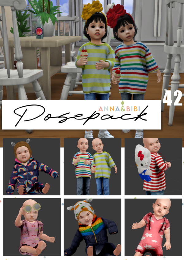 Mix Posepack_042 [AnnaBibi] by simsfinds - The Sims 4 Custom Content