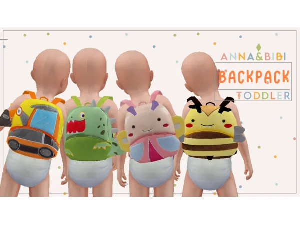 Mix Backpack Toddler [AnnaBibi] - The Sims 4 Custom Content