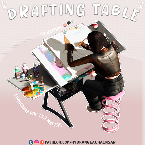 Mix Drafting Table by hydrangeachainsaw - The Sims 4 Custom Content