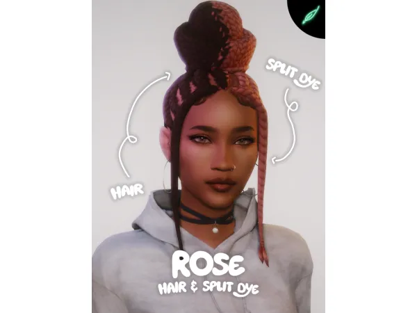 Maxis Match rose hair split dye by thatonegreenleaf - The Sims 4 Custom Content