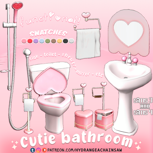 Mix Cutie bathroom by hydrangeachainsaw - The Sims 4 Custom Content