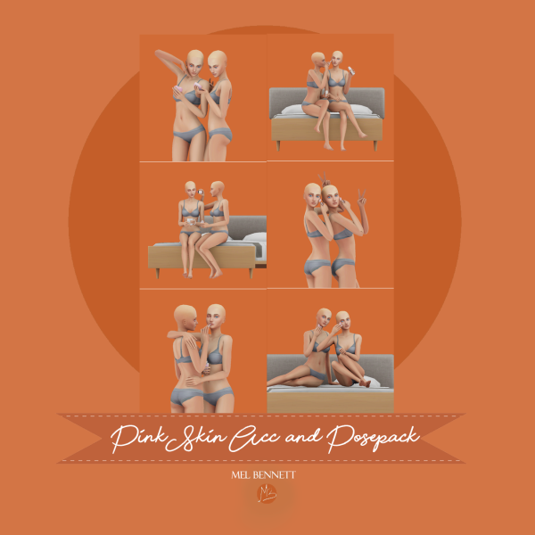 Mix Pink Skin Acc and Posepack by melbennett - The Sims 4 Custom Content