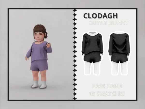 Alpha Clodagh Outfit Infant by clarity-sims - The Sims 4 Custom Content