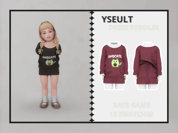 Alpha Yseult Dress Toddler - The Sims 4 Custom Content