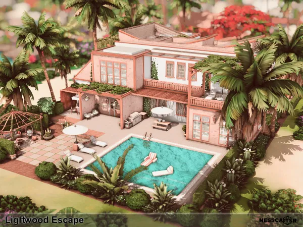 Maxis Match Lightwood Escape by nesscasims - The Sims 4 Custom Content