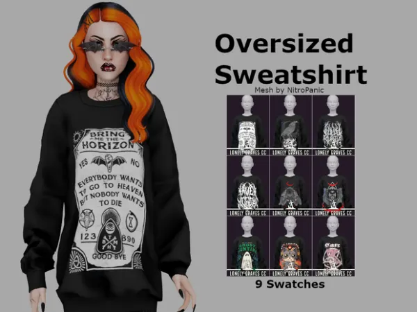 Maxis Match Oversized Sweatshirt by simsfinds - The Sims 4 Custom Content