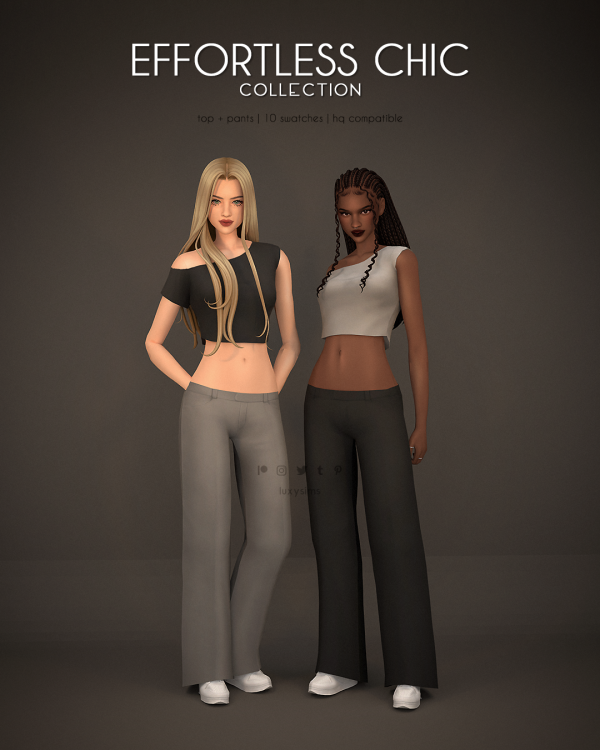 Maxis Match Top Pants Effortless Chic Collection by luxysims - The Sims 4 Custom Content
