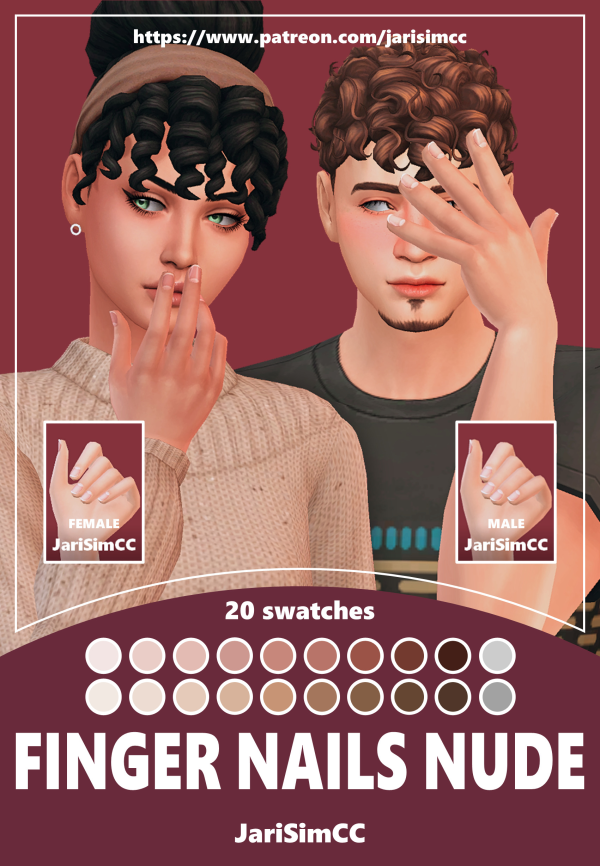 Maxis Match JariSimCC Fingernails Nude by simsfinds - The Sims 4 Custom Content