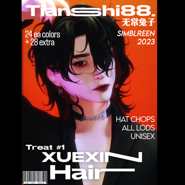 Maxis Match [tianshi88] simblreen xuexin hair by simsfinds - The Sims 4 Custom Content