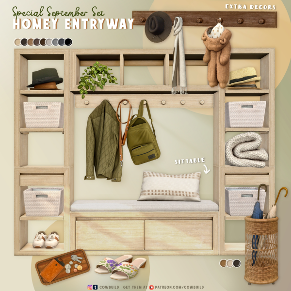 Alpha Homey Entryway by cowbuild - The Sims 4 Custom Content