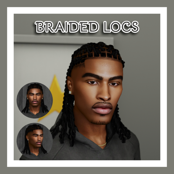 Alpha [Khadijah551] Braided Locs by simsfinds - The Sims 4 Custom Content